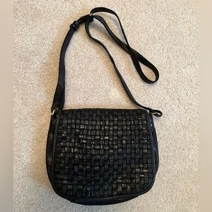 NWOT Valentina Woven Leather Crossbody bag